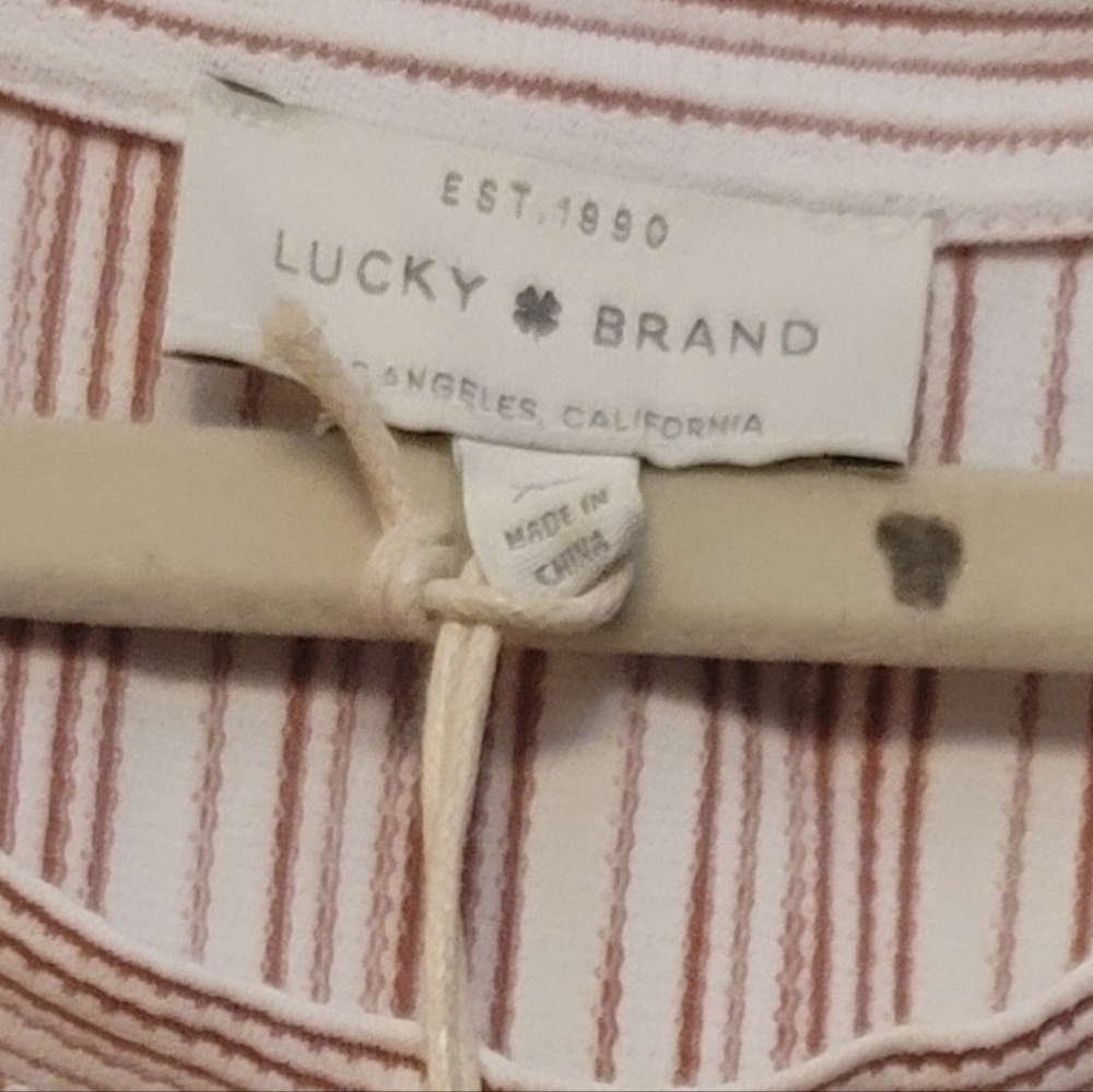 Lucky Brand, New Directions Rose and White Striped Blouse - Picture 2 of 6